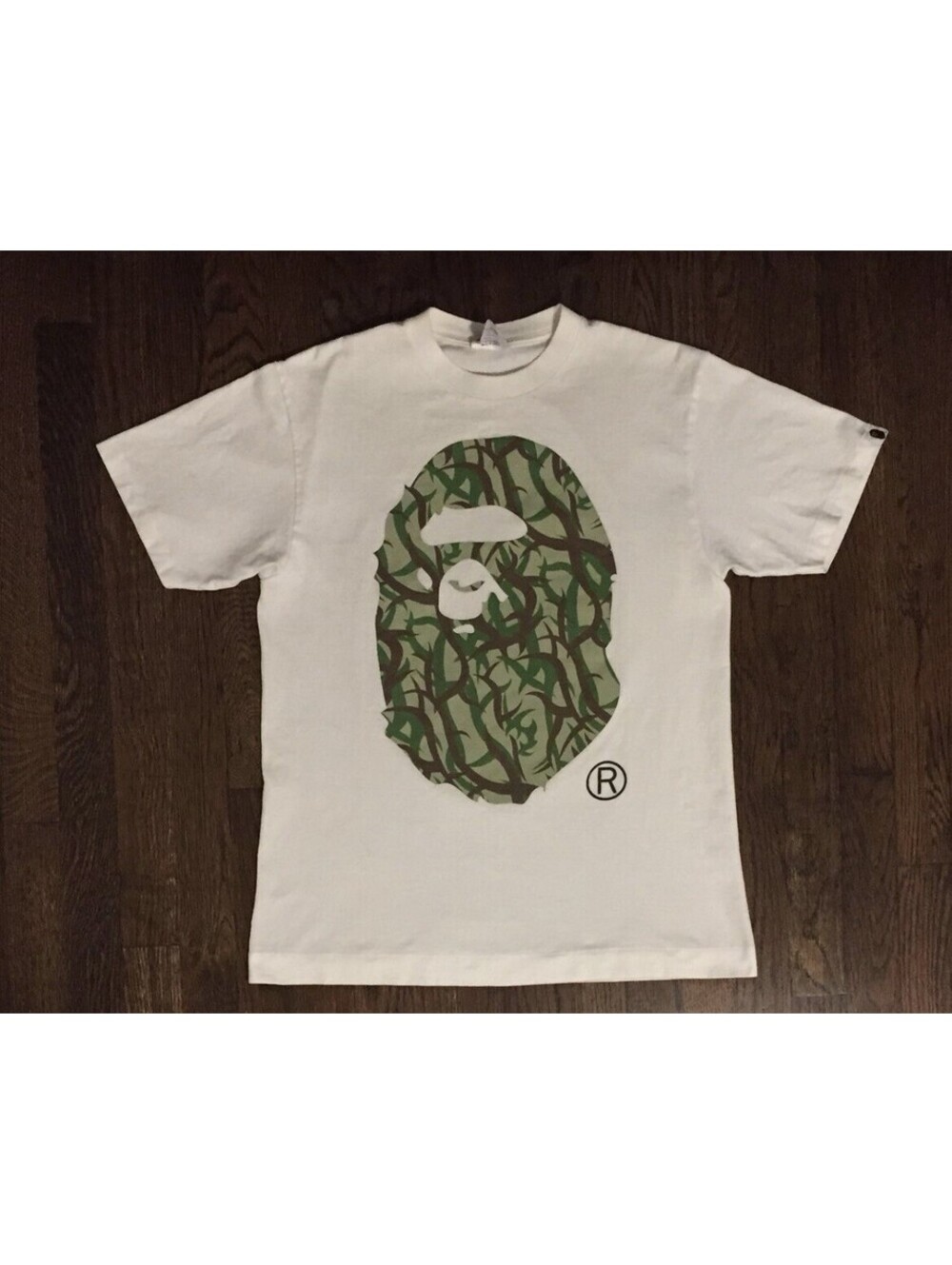 A Bathing Ape Camo Logo Tee Shirt Medium White